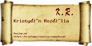 Kristyán Rozália névjegykártya