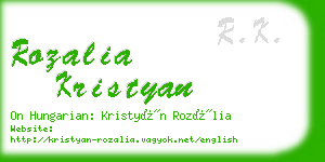 rozalia kristyan business card